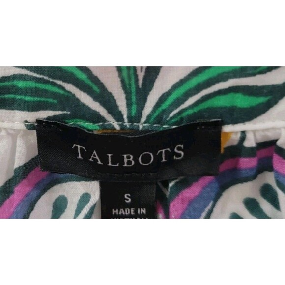 Talbots Womens Top Size Small Tropical Beach Vacation Colorful Paisley Boho - Picture 4 of 7